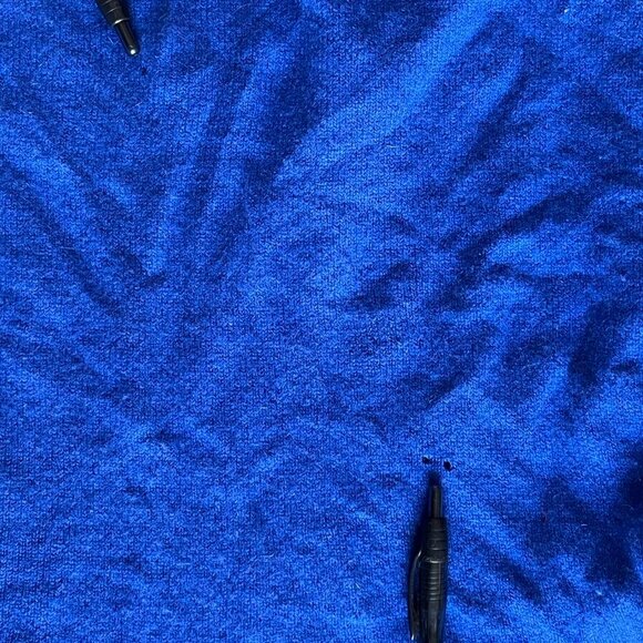 100% Cashmere Nordstrom Blouse Womens Large Chic Blue V-Neck Preppy Winter Top - Picture 8 of 8